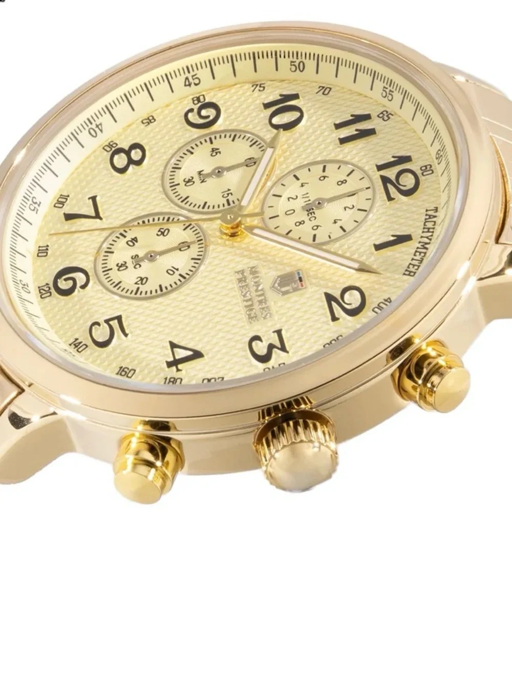 Invicta Montres Prestige MPW-0318 Gold Chronograph Watch 44mm NIB